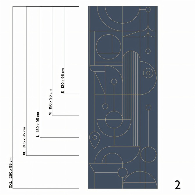 Line 3 - Pieza 2 - Vinilo autoadhesivo lavable opaco para paredes