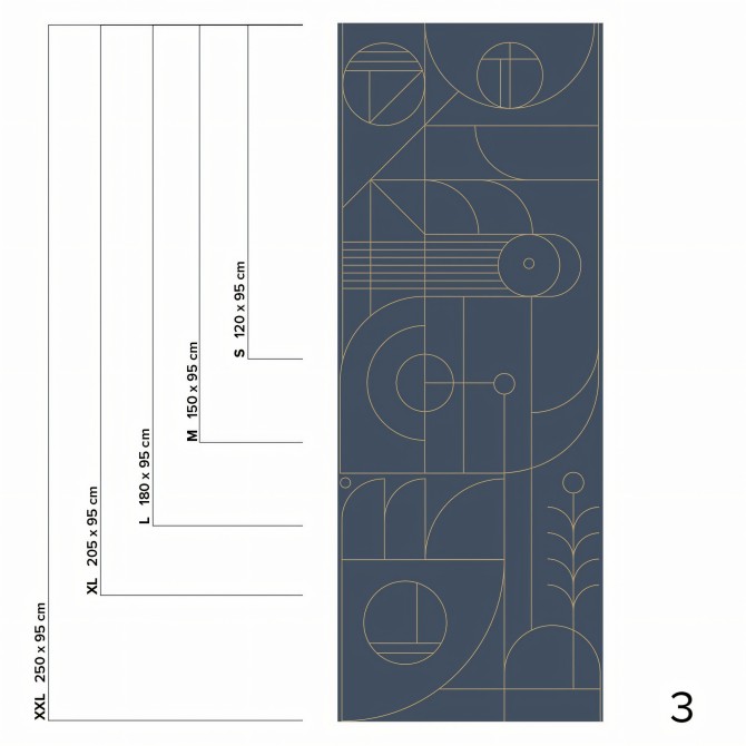 Line 3 - Piece 3 -Selfadhesvie vinyl for wall decor
