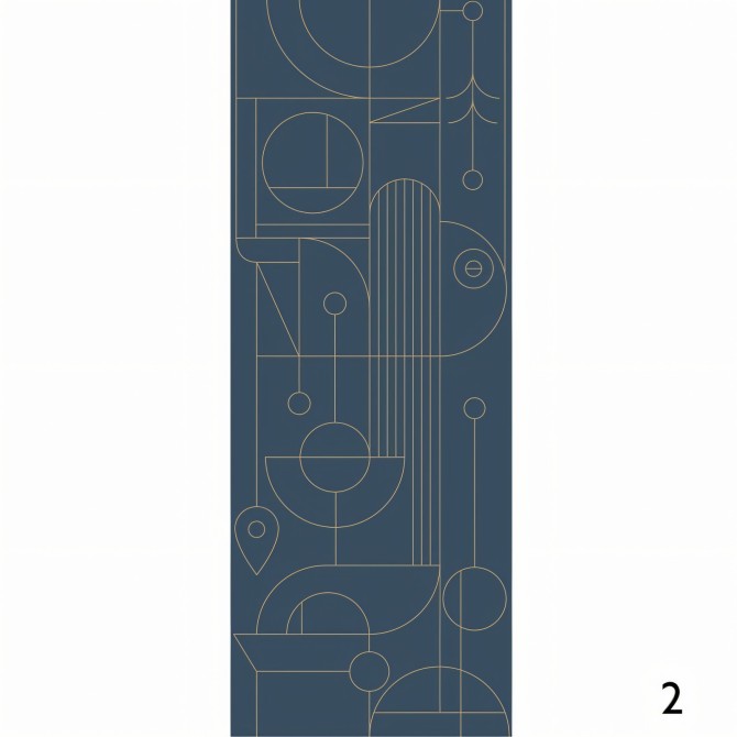 Line 3 - Eco-friendly self-adhesive wallpaper mural for bedroom living-room - Piece 2 - Geometry - Lokoloko