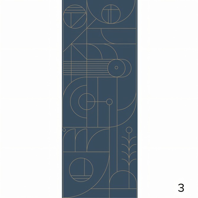 Line 3 - Eco-friendly self-adhesive wallpaper mural for bedroom living-room - Piece 3 - Geometry - Lokoloko
