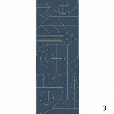 Line 3 - Eco-friendly self-adhesive wallpaper mural for bedroom living-room - Piece 3 - Geometry - Lokoloko