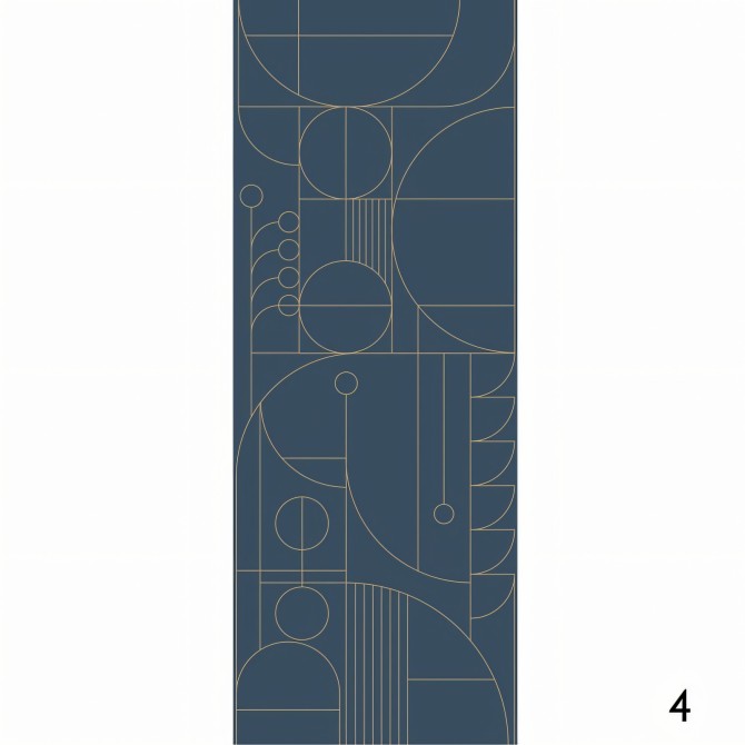 Line 3 - Papel pintado pared ecológico autoadhesivo para superficies lisas - Pieza 4 - Geometría Bauhaus - Lokoloko