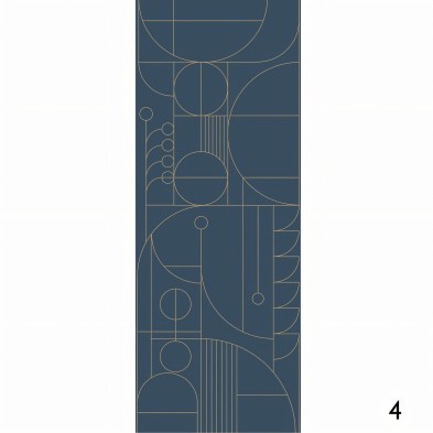 Line 3 - Papel pintado pared ecológico autoadhesivo para superficies lisas - Pieza 4 - Geometría Bauhaus - Lokoloko