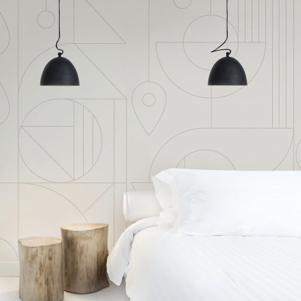 Line 2 - Papel pintado pared ecológico autoadhesivo para paredes dormitorios nórdico - Geometría - Lokoloko