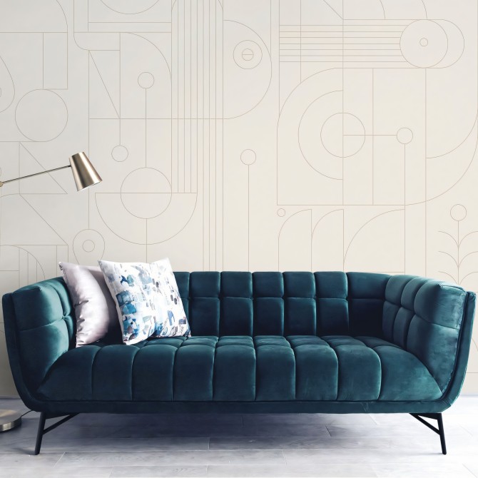 Line 2 - Eco-friendly self-adhesive wallpaper mural for living-room hall walls - Geometry - Lokoloko