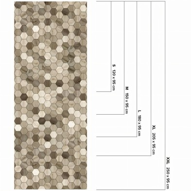 Azulejos hexagonales de maderas japandi - vinilo lavable autoadhesivo para muebles, paredes y suelos - medidas