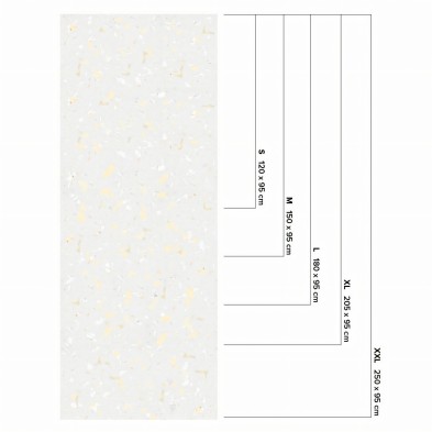 Light Yellow Terrazzo. Washable self-adhesive for furniture, walls and floors bathroom kitchen, measurements. Lokoloko