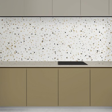 African Terrazzo. Washable self-adhesive eco inks. Vinyl for walls tiles kitchen backsplash. Lokoloko