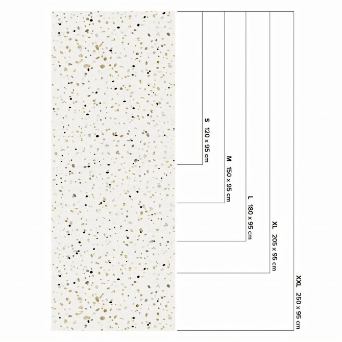 African Terrazzo. Washable self-adhesive for furniture, walls and floors bathroom kitchen, measurements. Lokoloko