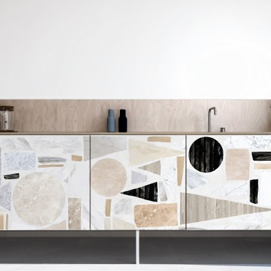 Big 2 Terrazzo. Washable self-adhesive opaque vinyl for kitchens fronts doors furniture tables lokoloko
