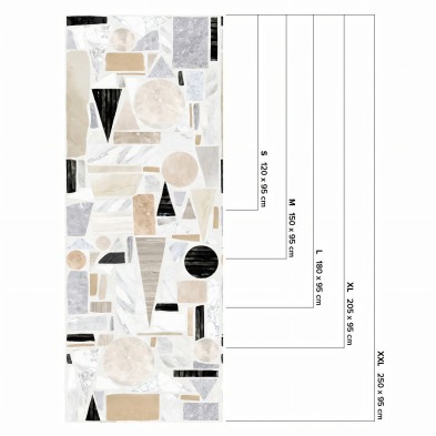 Big Terrazzo. Washable self-adhesive eco inks for furniture, walls and floors bathroom kitchen, measurements. Lokoloko