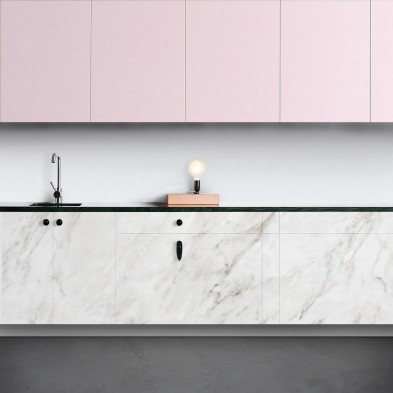 Mármol blanco Carrara - vinilo autoadhesivo opaco lavable cocinas frentes copetes puertas muebles paredes loko loko
