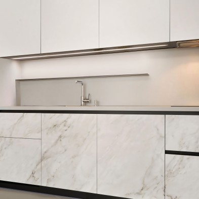 White Carrara marble - washable self-adhesive vinyl commercial premises furniture walls loko loko
