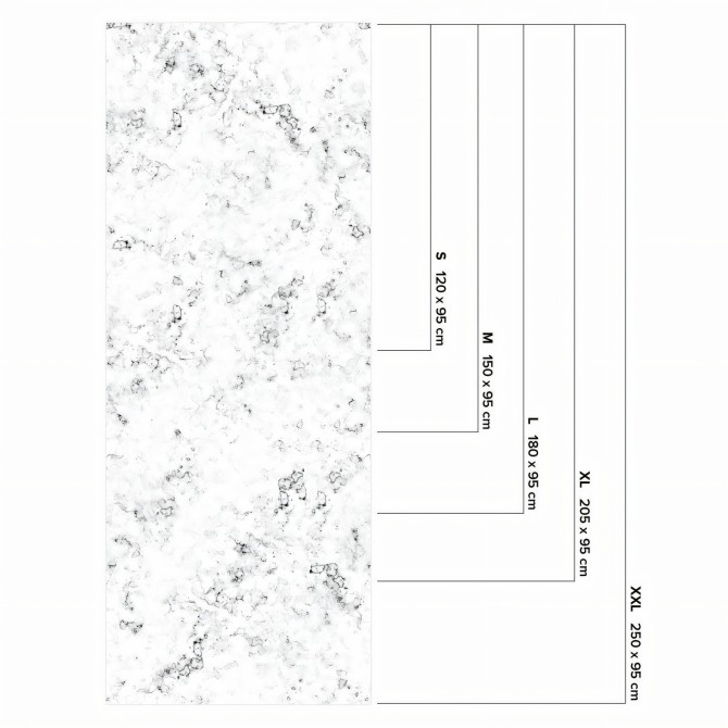 Mármol Blanco 2. Vinilo lavable autoadhesivo opaco ignifugo antibacterias para frentes y encimeras de cocina. Lokoloko