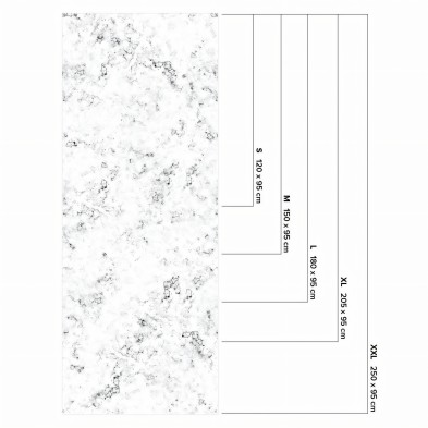 White marble 2 - measures opaque washable self-adhesive vinyl for furniture walls floors lokoloko