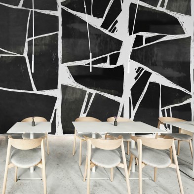 Abstraction Mural - washable opaque self-adhesive vinyl for premises walls kitchen shops loko loko