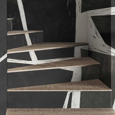 Abstraction Mural - washable opaque self-adhesive vinyl laminate for walls furniture stairs steps loko loko