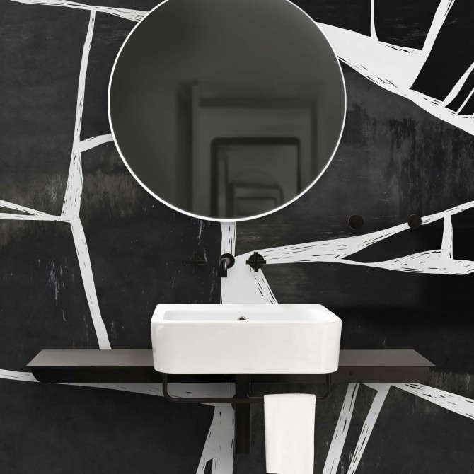 Mural Abstracción - vinilo autoadhesivo opaco lavable laminado para wc aseos azulejos muebles loko loko