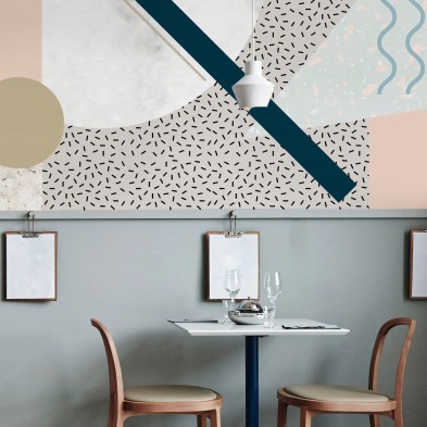 Memphis Polar - vinilo lavable autoadhesivo opaco para muebles paredes