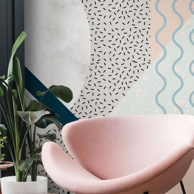 Memphis Polar - vinilo lavable autoadhesivo opaco para muebles paredes