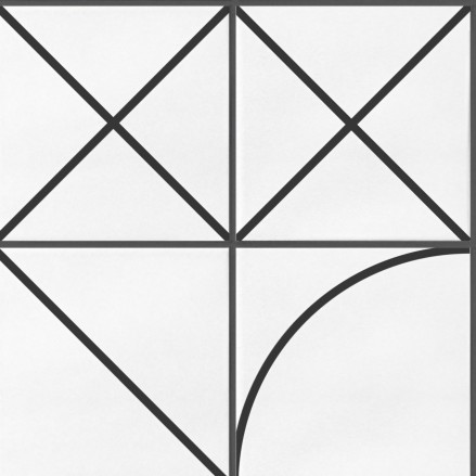 Azulejos geometría bauhaus negro - Papel pintado autoadhesivo sin pvc ecologico para recibidores, salones o dormitorios