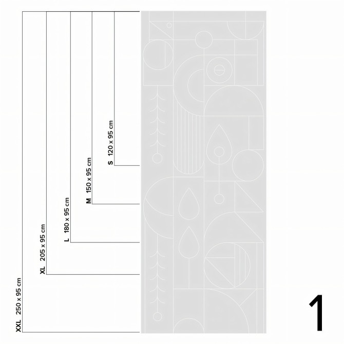 Line 1 - Pieza 1 - Mural de vinilo autoadhesivo lavable para forrar paredes y muebles