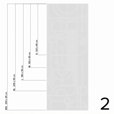 Lines 1 - Piece 2 - Washable self-adhesive vinyl mural for furniture and walls decor