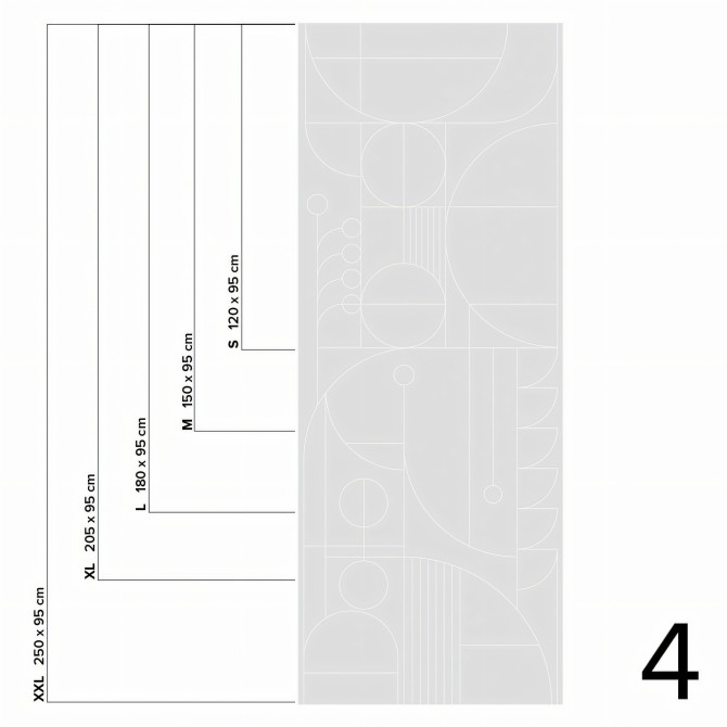 Line 1 - Pieza 4 - Mural de vinilo autoadhesivo lavable opaco para forrar paredes y muebles