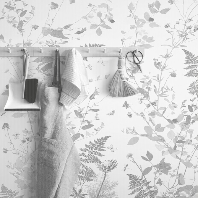 Tempus Natural - Eco-friendly self-adhesive wallpaper mural for hall walls - dry leaves flowers - Lokoloko