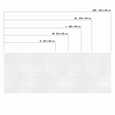 White Brick. Washable self-adhesive eco inks. Vinyl for furniture, walls and floors bathroom kitchen, measurements. Lokokoko