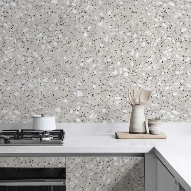 Terrazo Croce - vinilo lavable autoadhesivo opaco para paredes azulejos frentes de cocina y muebles nordicos lokoloko