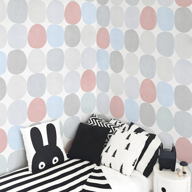 Pastel colored spheres washable self-adhesive vinyl lokoloko 