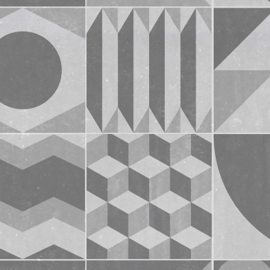 Geometría vintage clara. Vinilo lavable texturizado, tintas ecologicas, resistente al agua, para forrar muebles y paredes.