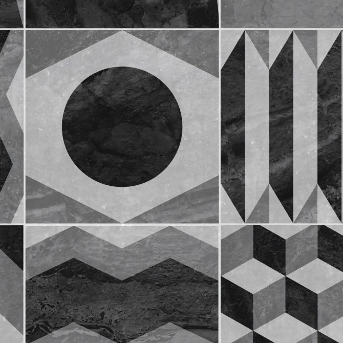 Dark vintage geometry.  Washable texture self-adhesive vinyl for furniture & walls. Lokoloko