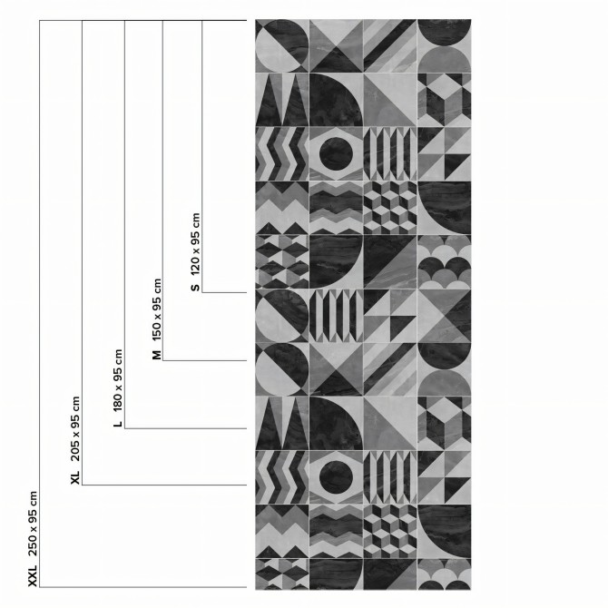 Geometría vintage oscura. Vinilo lavable texturizado, tintas ecologicas, resistente al agua, para forrar muebles y paredes.