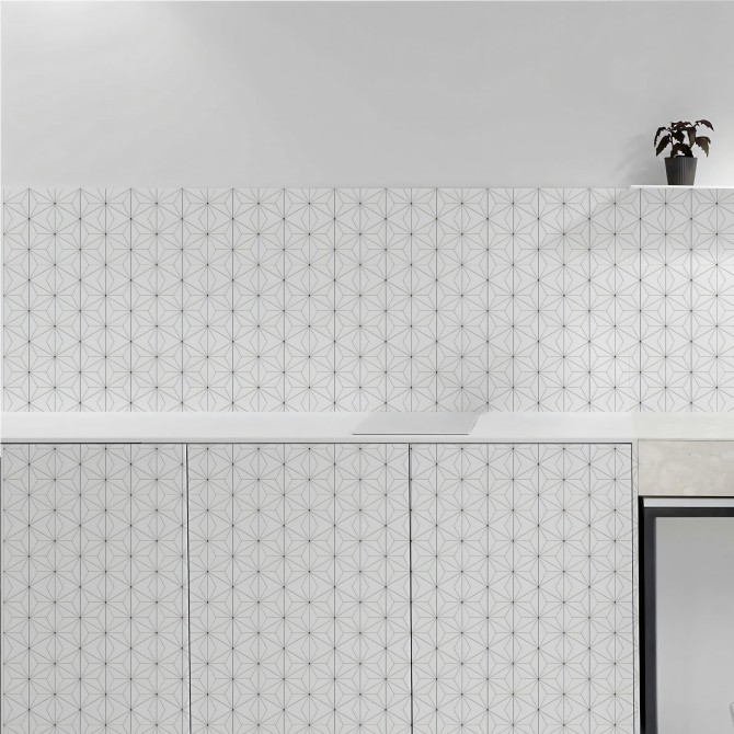 Hexágonos Abstractos 1 vinilo autoadhesivo lavable para muebles paredes suelos geometrico cocinas dormitorios interior  lokoloko