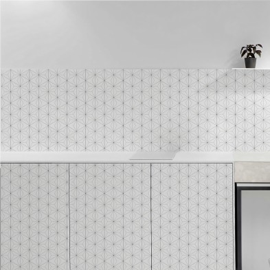 Hexágonos Abstractos 1 vinilo autoadhesivo lavable para muebles paredes suelos geometrico cocinas dormitorios interior  lokoloko
