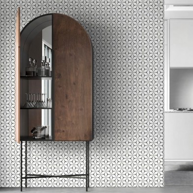 Hexágonos Abstractos 2 vinilo autoadhesivo lavable para muebles paredes suelos moderno  lokoloko