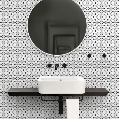 Hexágonos Abstractos 2 vinilo autoadhesivo lavable para muebles paredes suelos moderno  lokoloko