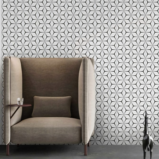Abstract Hexagons 2 washable self-adhesive vinyl for furniture walls floors modern lokoloko