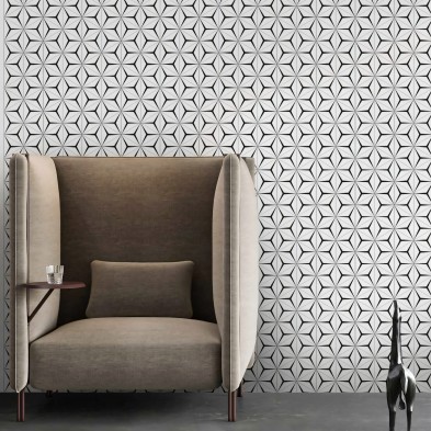 Hexágonos Abstractos 2 vinilo autoadhesivo lavable para muebles paredes suelos moderno  lokoloko
