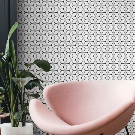 Hexágonos Abstractos 2 vinilo autoadhesivo lavable para muebles paredes suelos moderno  lokoloko
