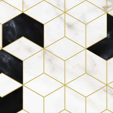 Art Deco hexagons washable. Washable texture self-adhesive vinyl for furniture & walls. Lokoloko