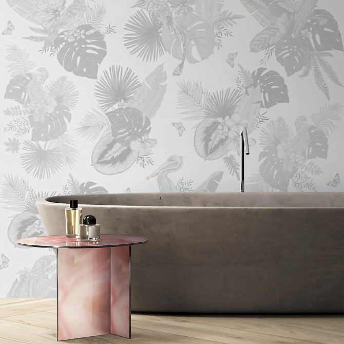 Miami Birds b/n vinilo autoadhesivo lavable para muebles paredes wc aseos duchas azulejos cenefas lokoloko