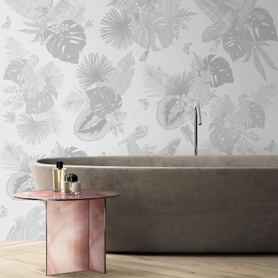 Miami Birds b/n vinilo autoadhesivo lavable para muebles paredes wc aseos duchas azulejos cenefas lokoloko