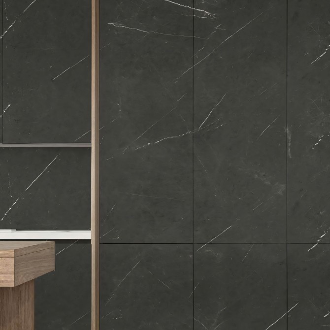 Mármol Nero - vinilo lavable autoadhesivo paredes muebles dormitorios cocinas frentes de cocina gris oscuro clasico lokoloko