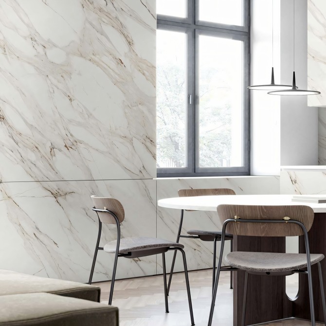 Gold Marble Calacatta - washable opaque self-adhesive vinyl for walls tiles, furniture and floor bathroom and kitchen Lokoloko