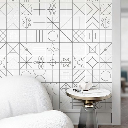 Vasili 1 - eco-friendly pvcfree self-adhesive wallpaper livingroom hall minimal japandi lokoloko
