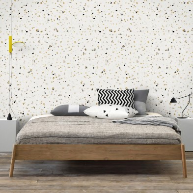 Terrazo Africano - Papel pintado pared autoadhesivo ecologico sinPVC para salones dormitorios recibidores pasillos lokoloko