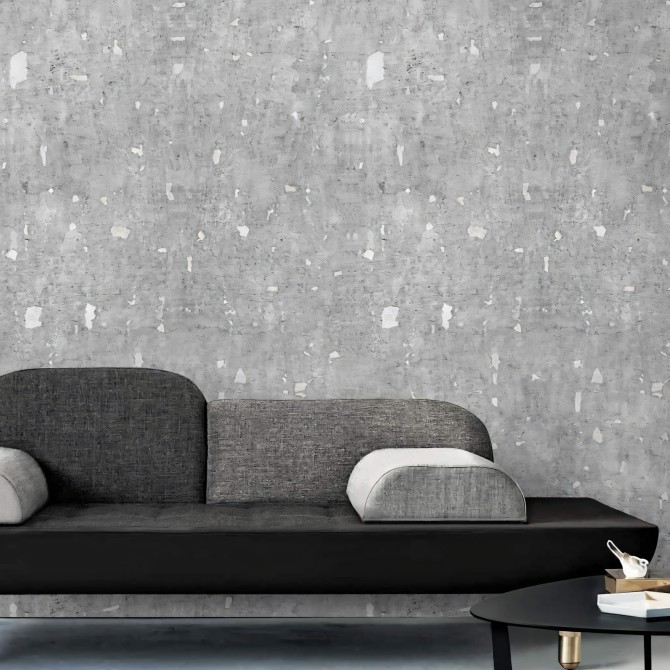 eco-friendly sinpvc self-adhesive wallpaper livingroom hall minimal japandi grey lokoloko